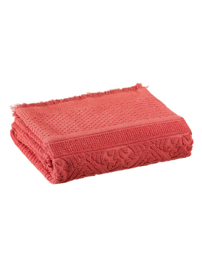 Embossed Jacquard Towel in Brick - 4 Sizes Available