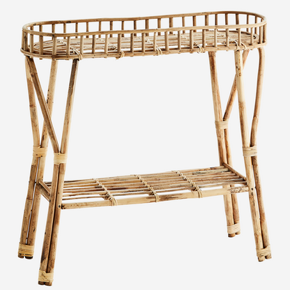 2 Tier Standing Bamboo Shelf