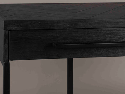 Class Wooden Desk with Drawers in Black