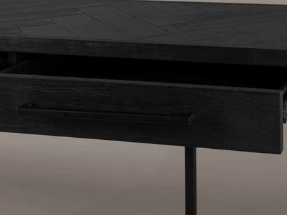 Class Wooden Desk with Drawers in Black