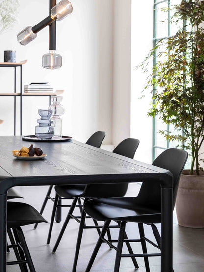 Storm Black Wooden Dining Table  220cm