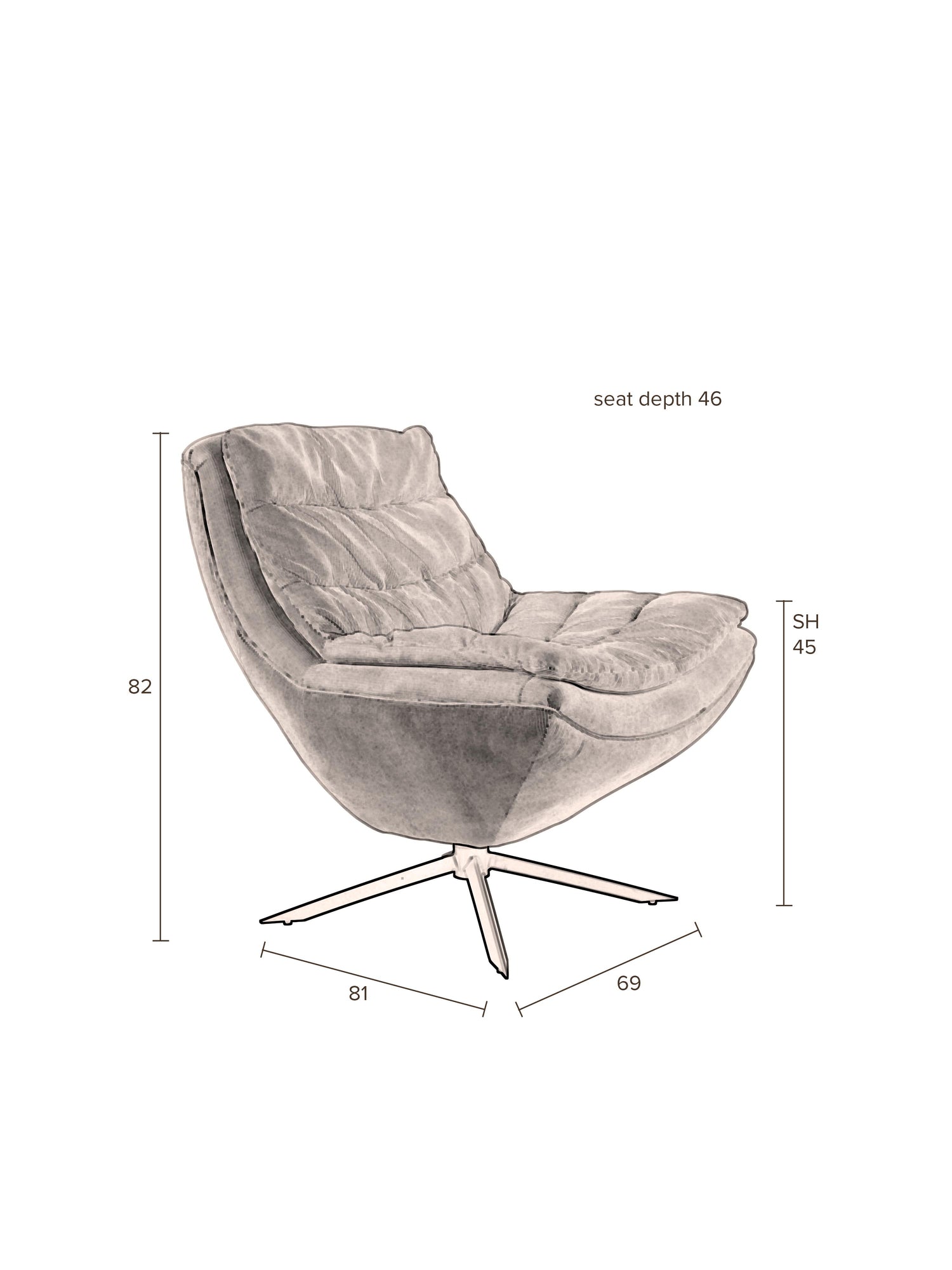 Vince Lounge Chair - 4 Colour Options