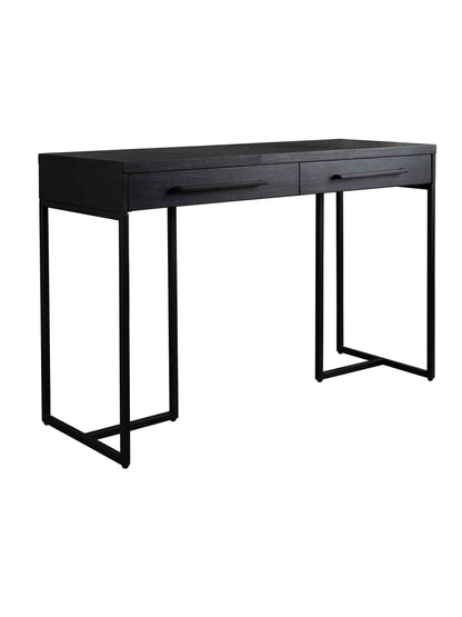 Class Wooden Desk with Drawers in Black