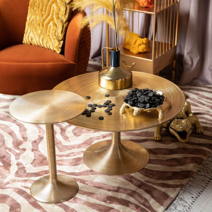 Hypnotising Round Side Table Gold