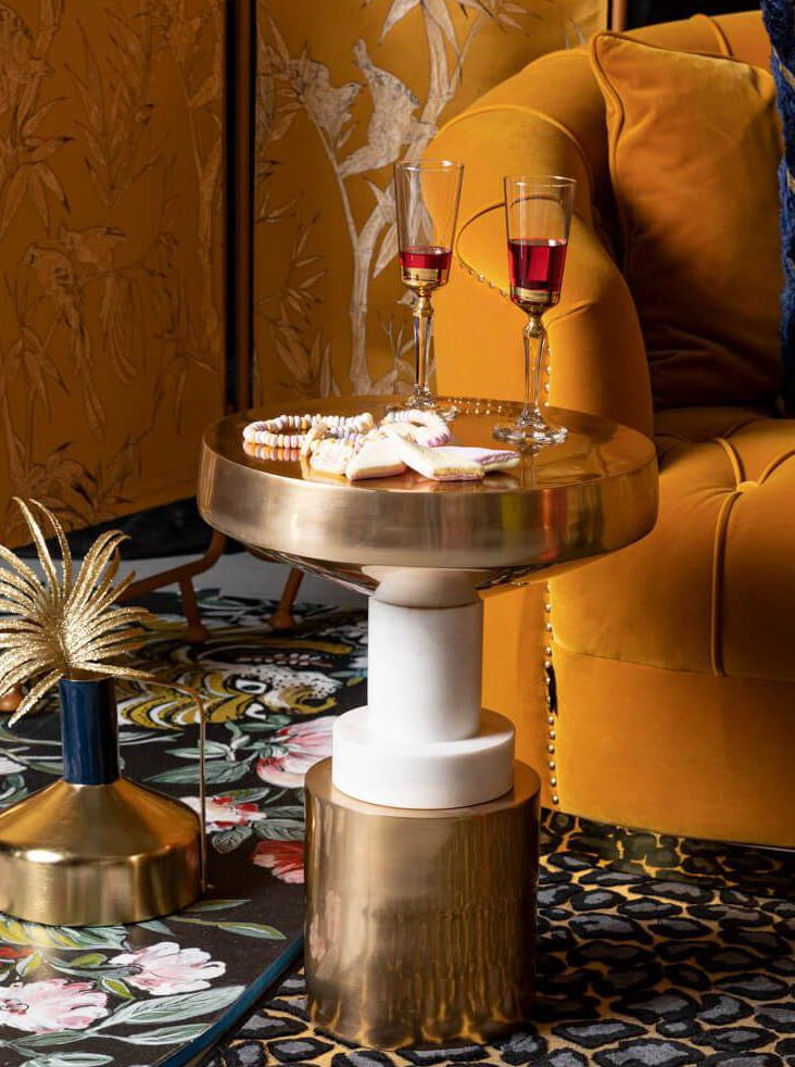 Chunky Footed Side Table Gold