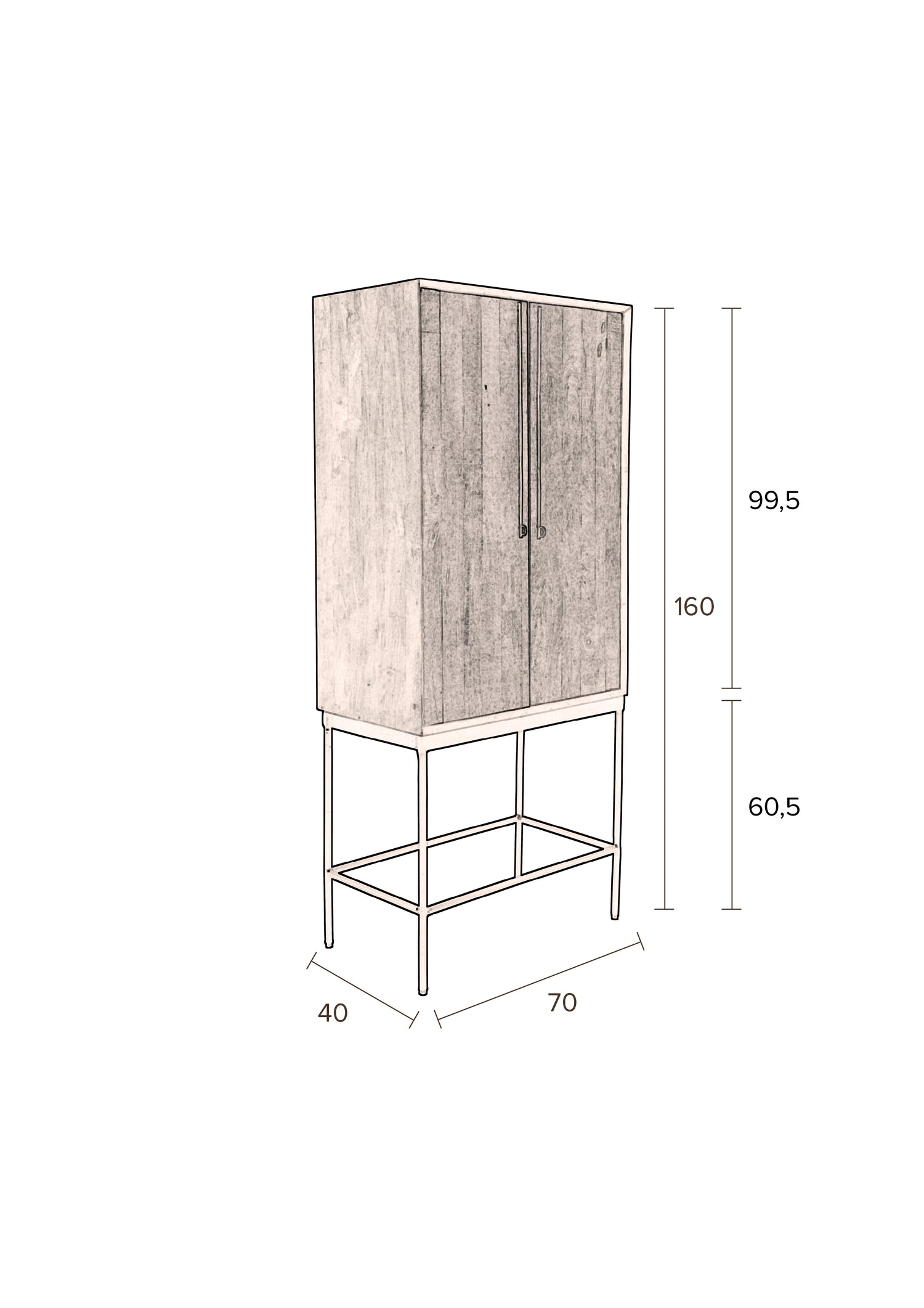 Tall Nairobi Mango Wood Cabinet