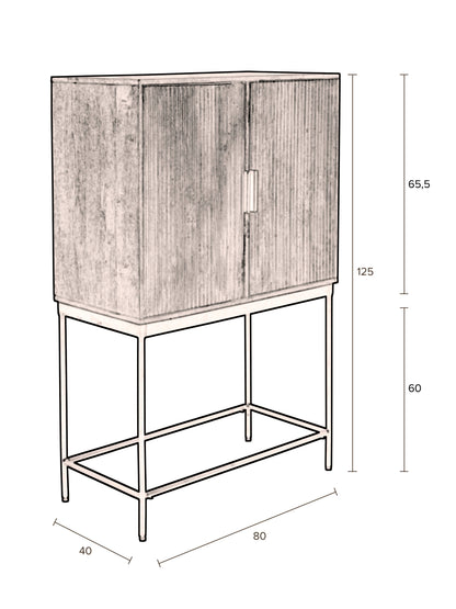 Saroo Retro Mango Wood Storage Cabinet