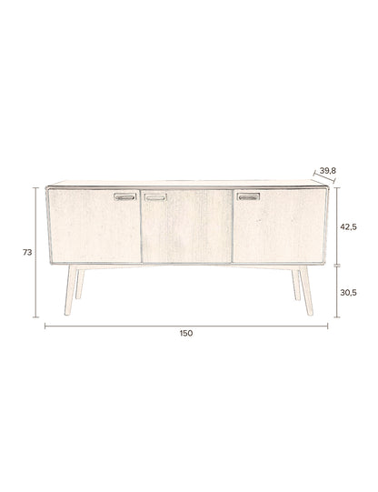 Julian Mid-Century Style Wooden Sideboard - High