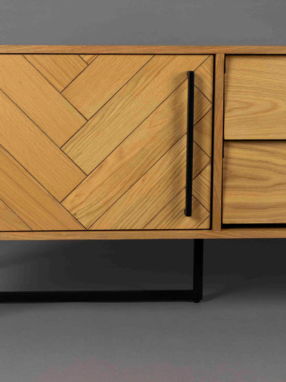 Class Sideboard Low - Oak,Brown and Black