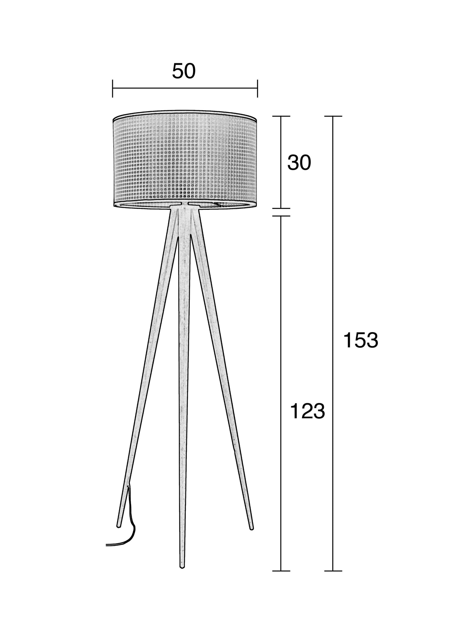 Tripod Cane Webbing Floor Lamp