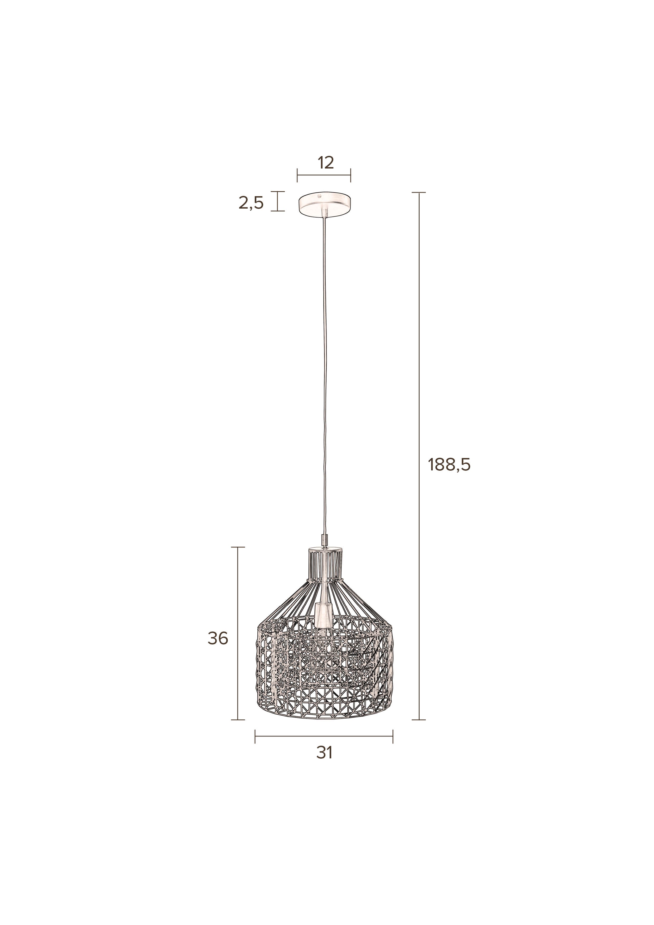 Jim Metal Pendant Lamp - 2 Sizes Available