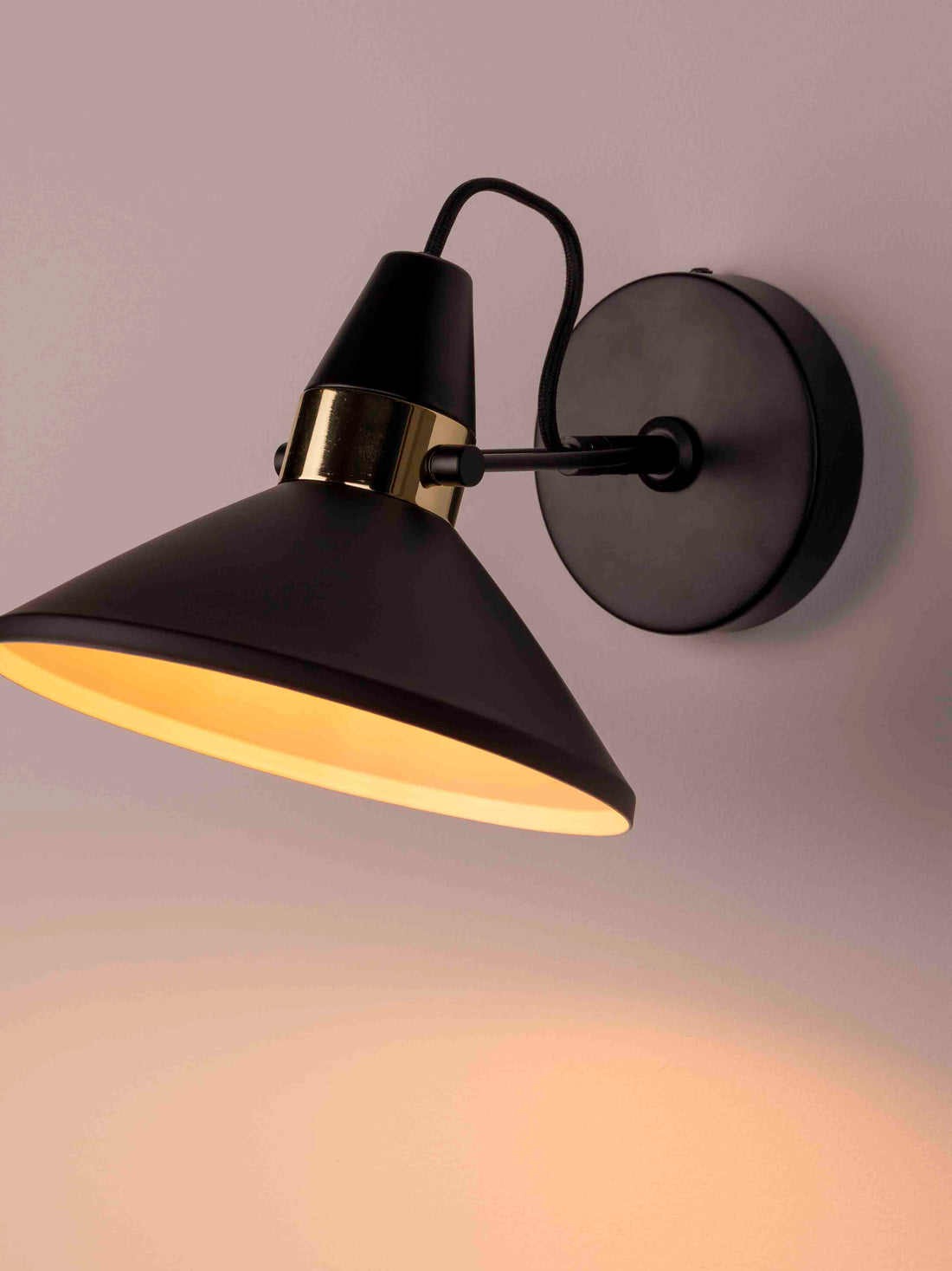 Ridley Wall Lamp in Black and Gold