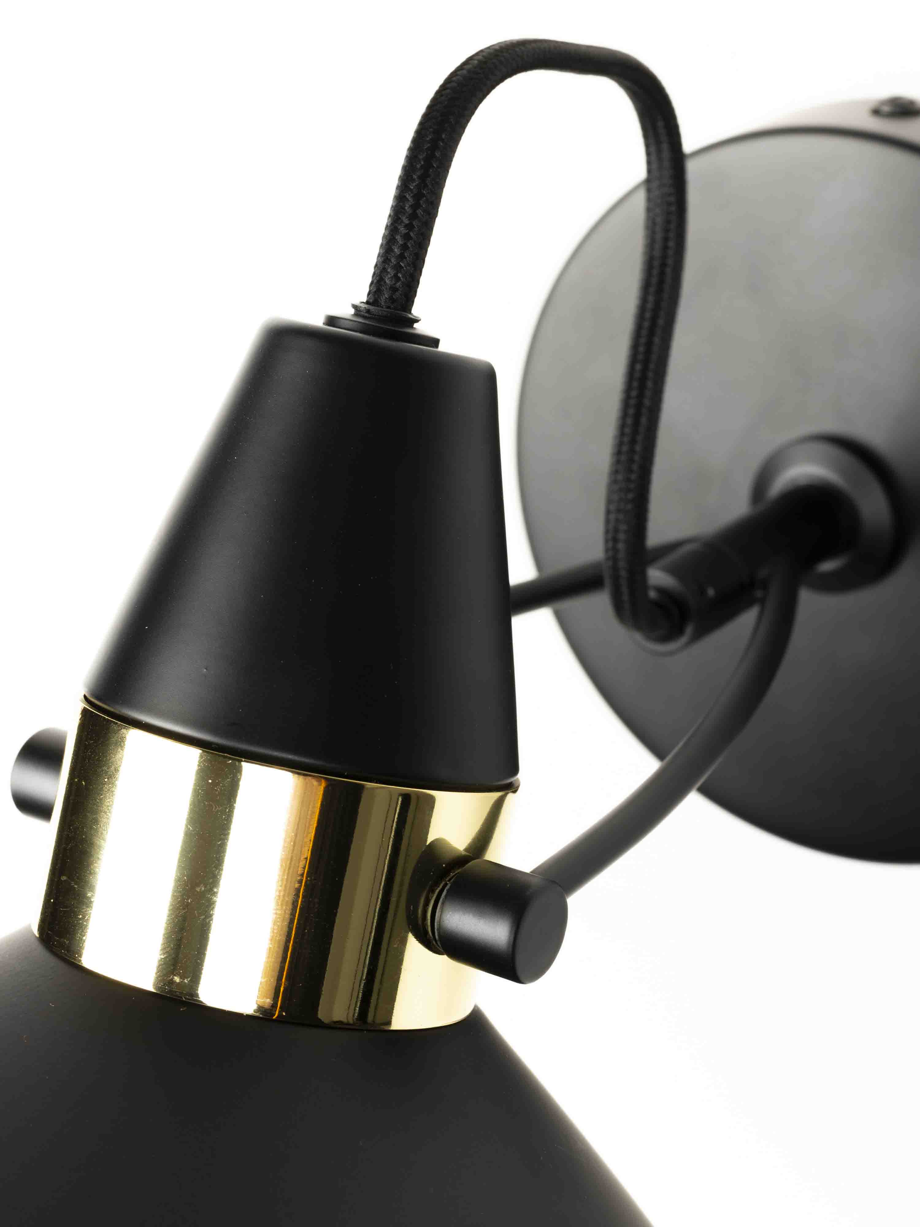 Ridley Wall Lamp in Black and Gold