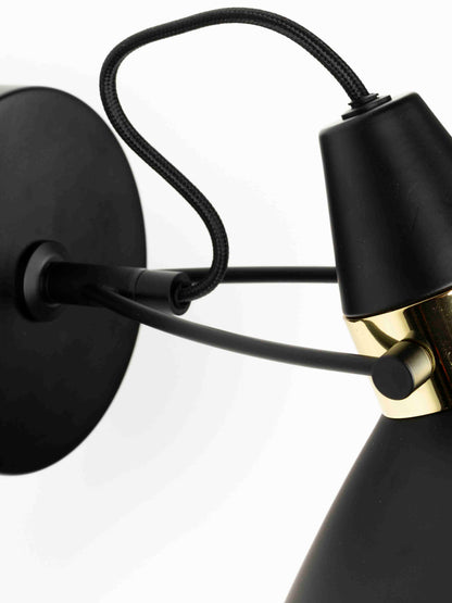 Ridley Wall Lamp in Black and Gold