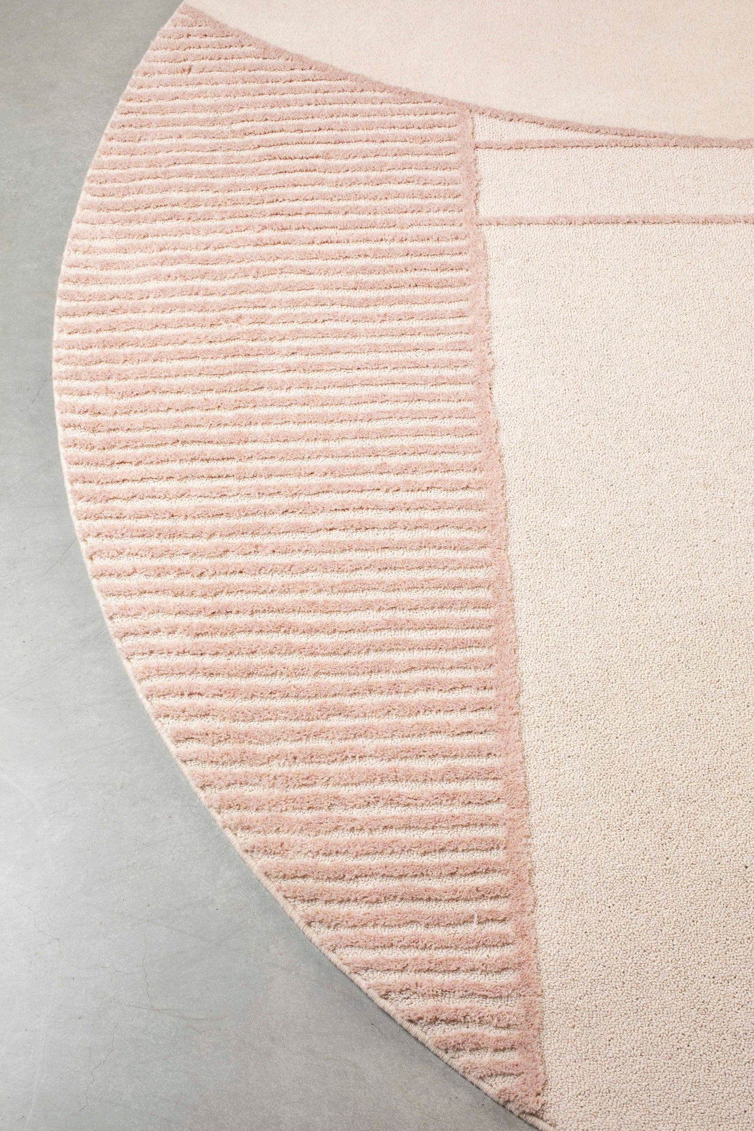 Round Bliss Carpet in Natural/Pink or Grey/Blue 240cm