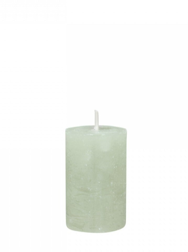 Mini Rustic Pillar Candle Verte