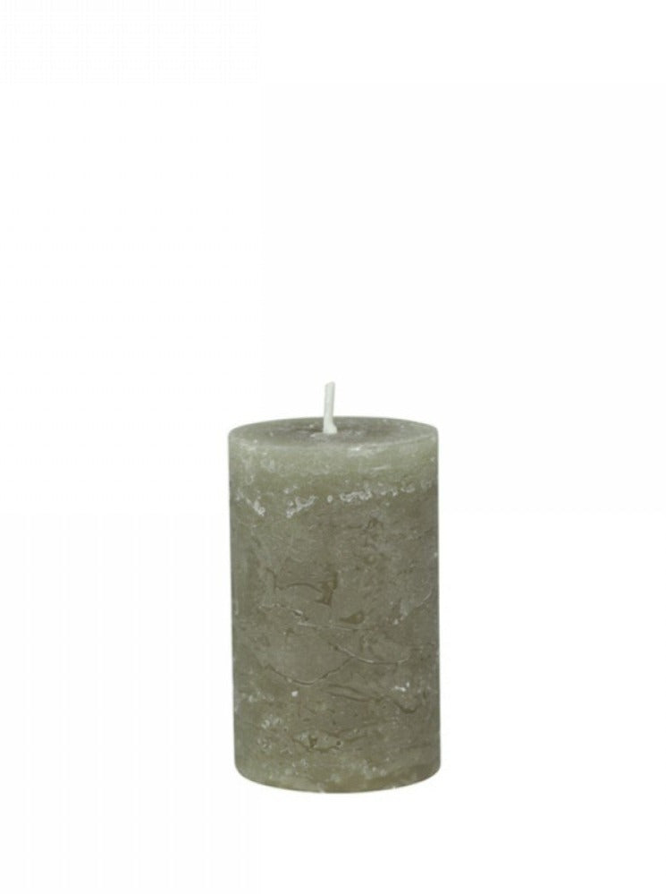 Mini Rustic Pillar Candle Olive