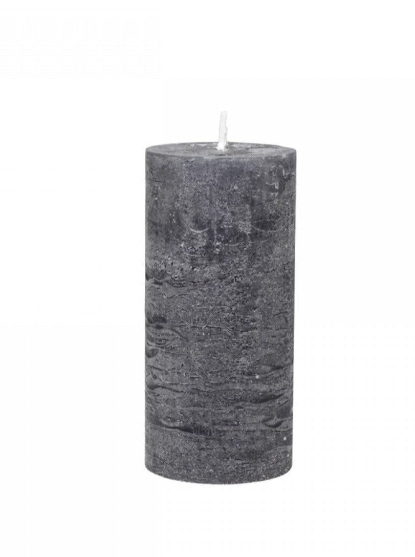 Midi Rustic Pillar Candle Coal