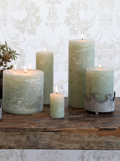 Midi Rustic Pillar Candle Verte