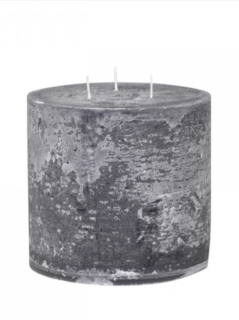 Giant Rustic Pillar Candle Coal