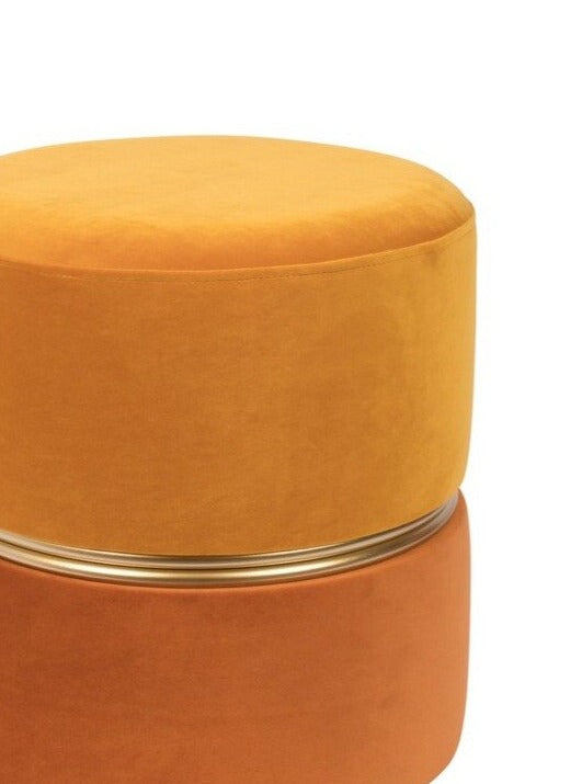 Sun Mustard Plush Velvet Bubbly Stool