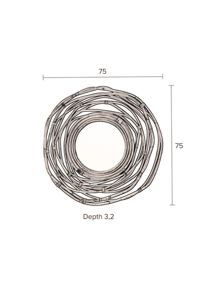 Round Kubu Mirror