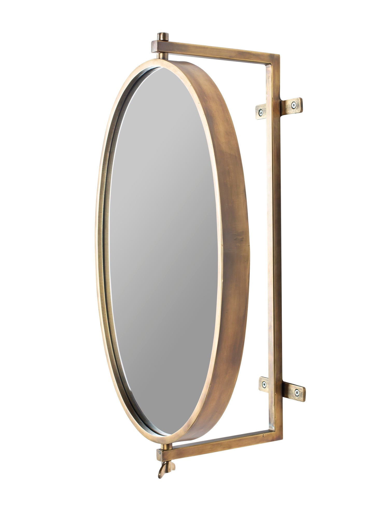 Lara Brass Oval Wall Mirror