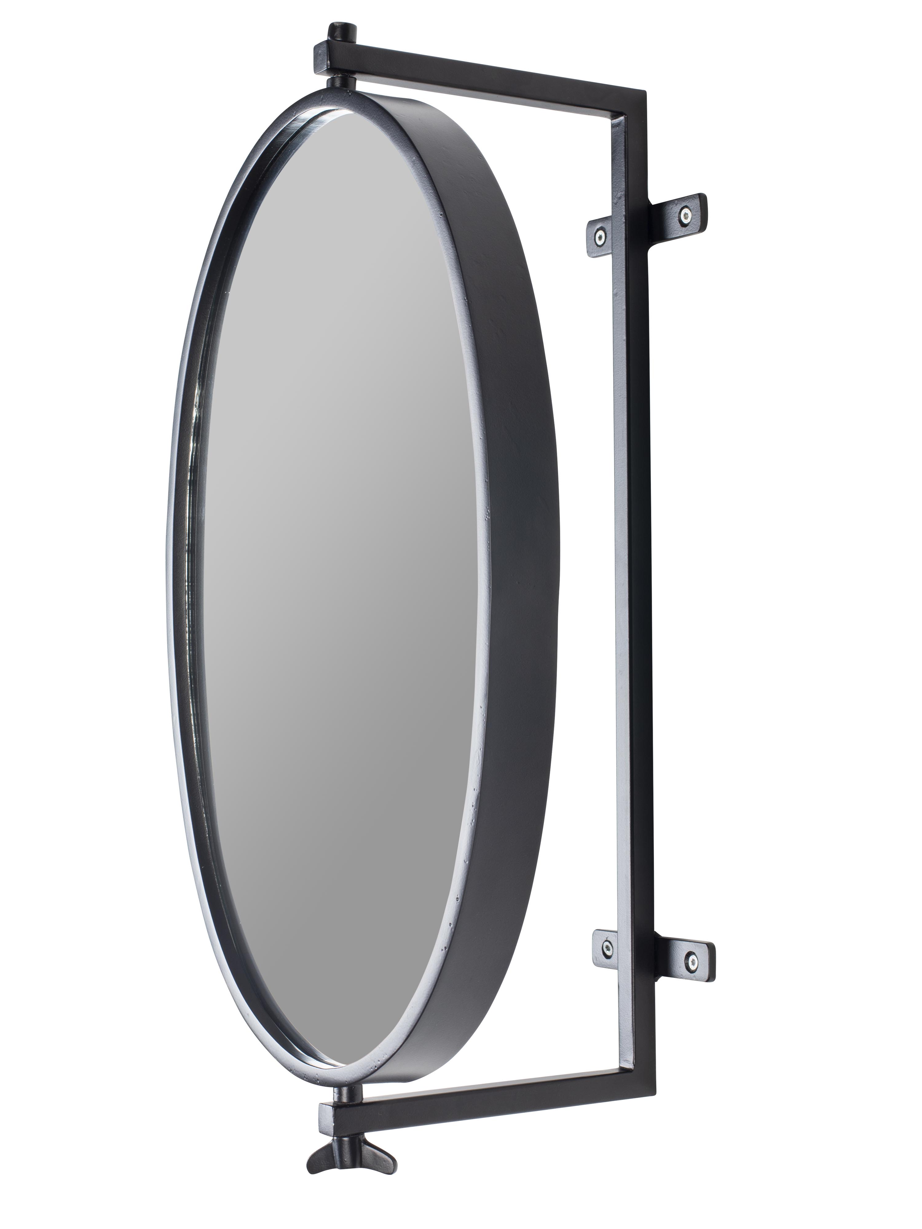 Lara Black Oval Wall Mirror