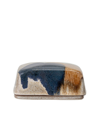 Jules Stoneware Butter Dish in Multi-Coloured Glaze