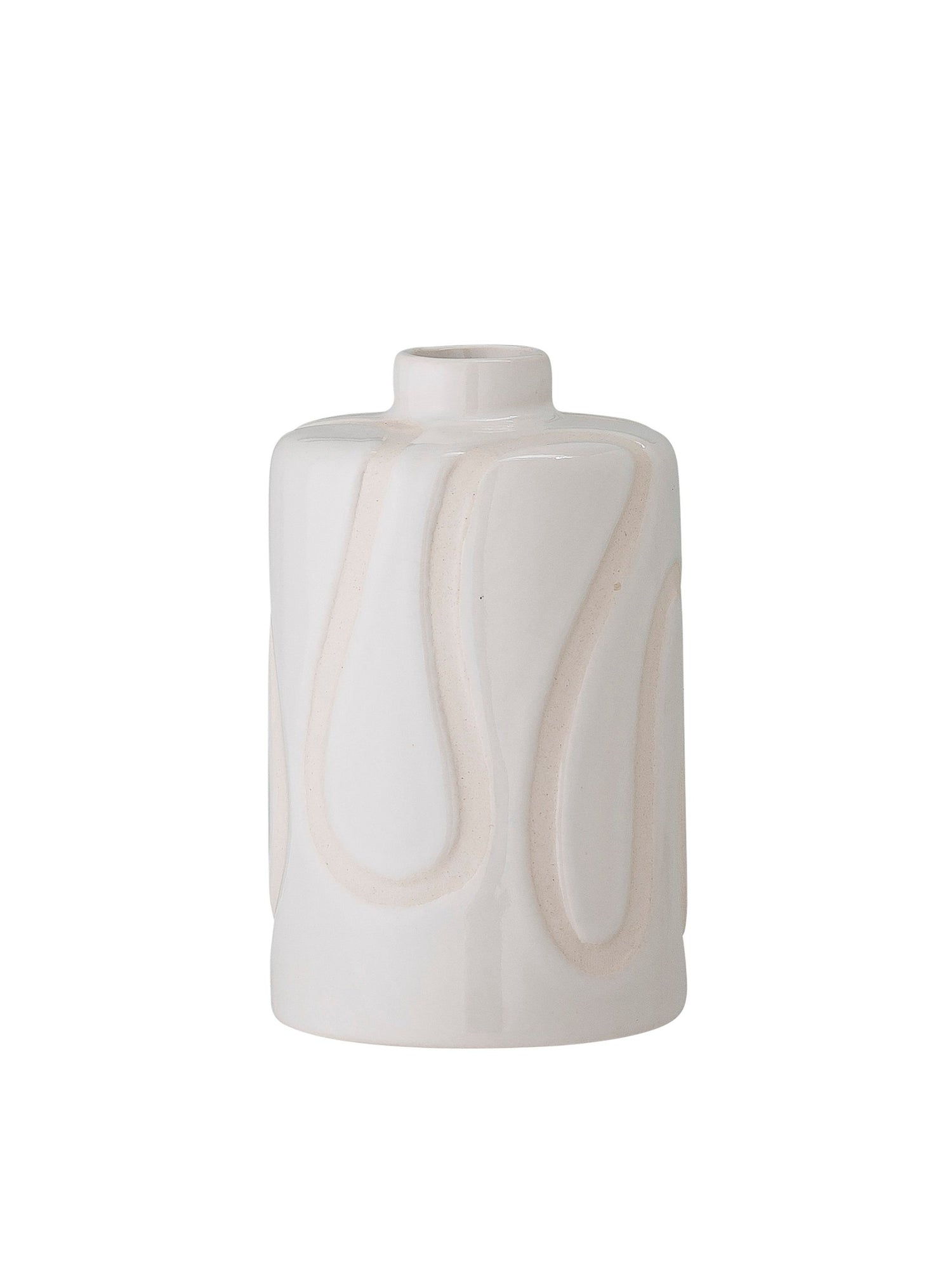 Ellice Abstract White Stoneware Vase