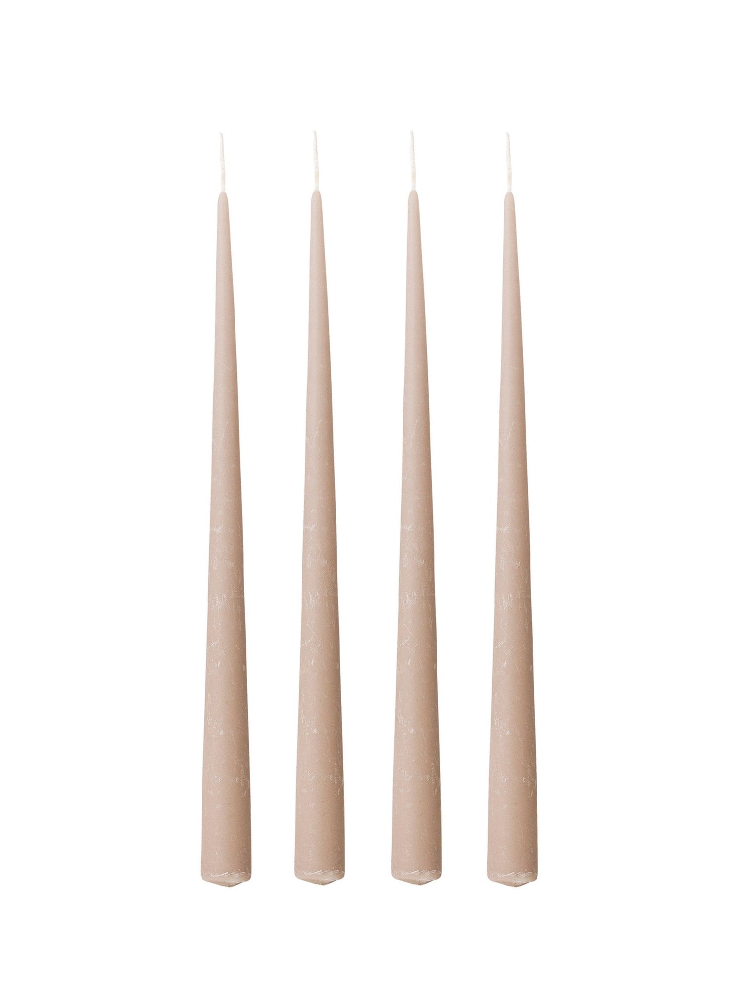 Velvet Tall Candle in Taupe - Set of 4