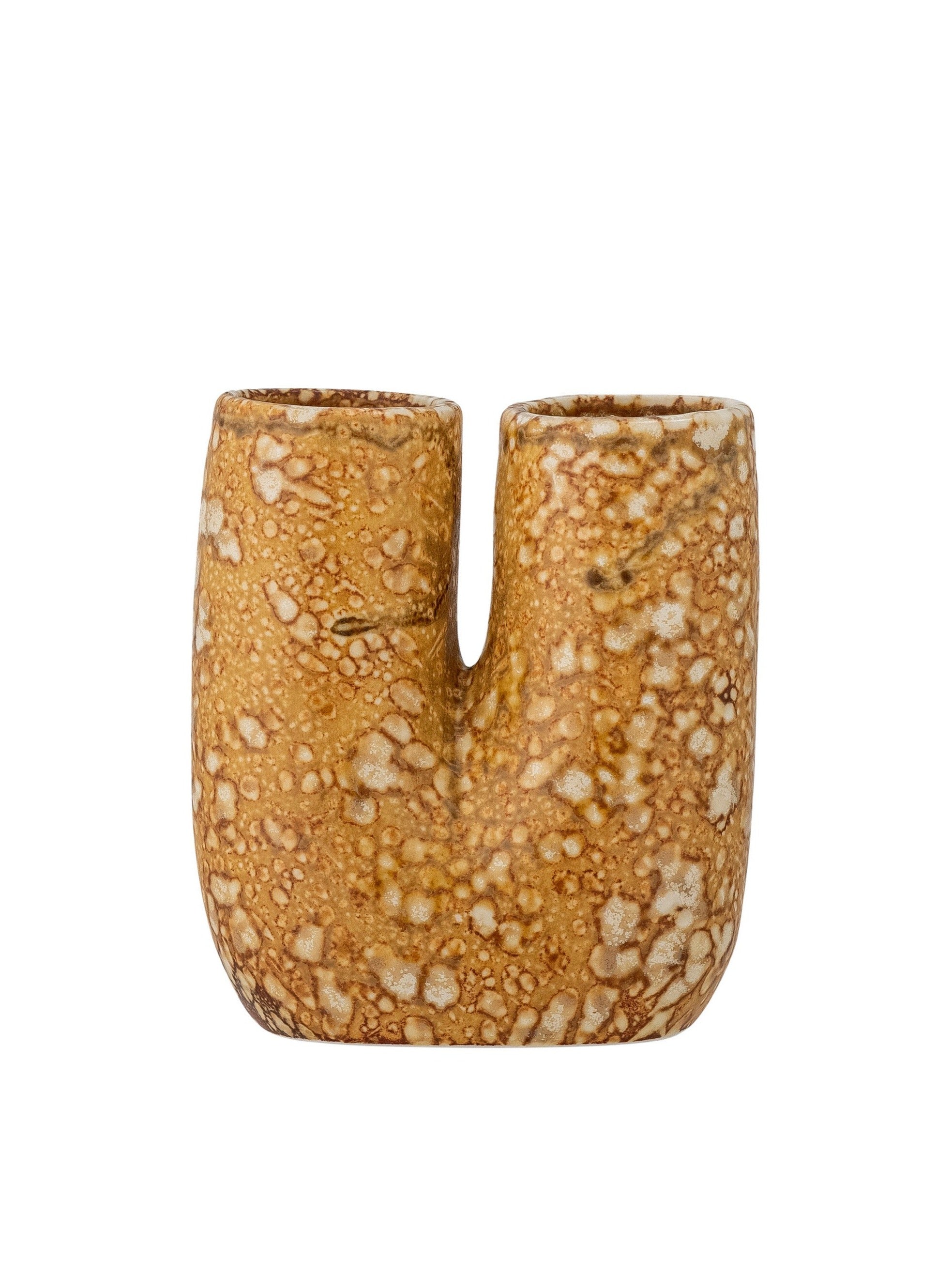 Dewa Mottled Double Opening Stoneware Vase