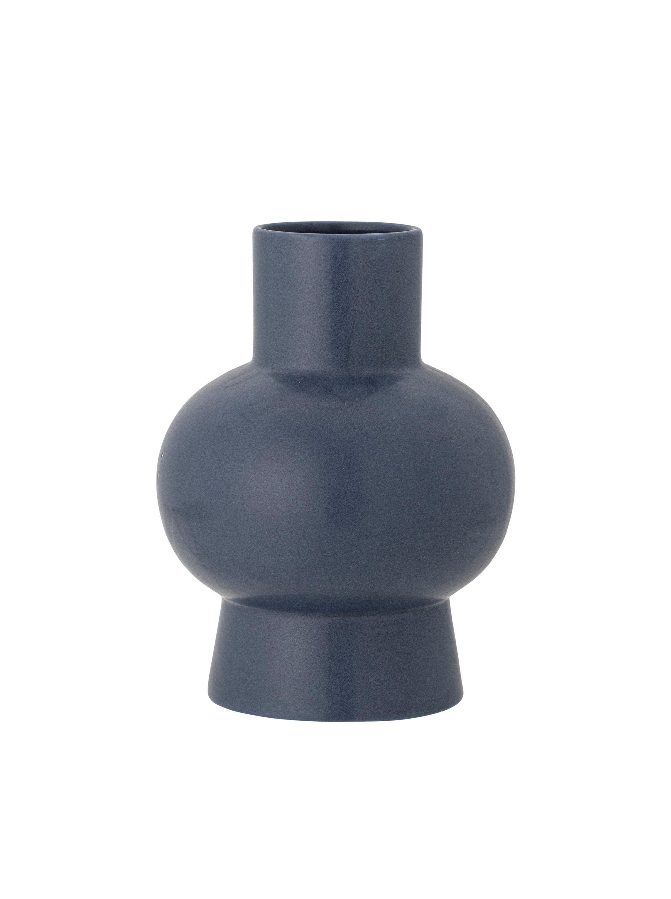 Iko Blue Geometric Stoneware Vase