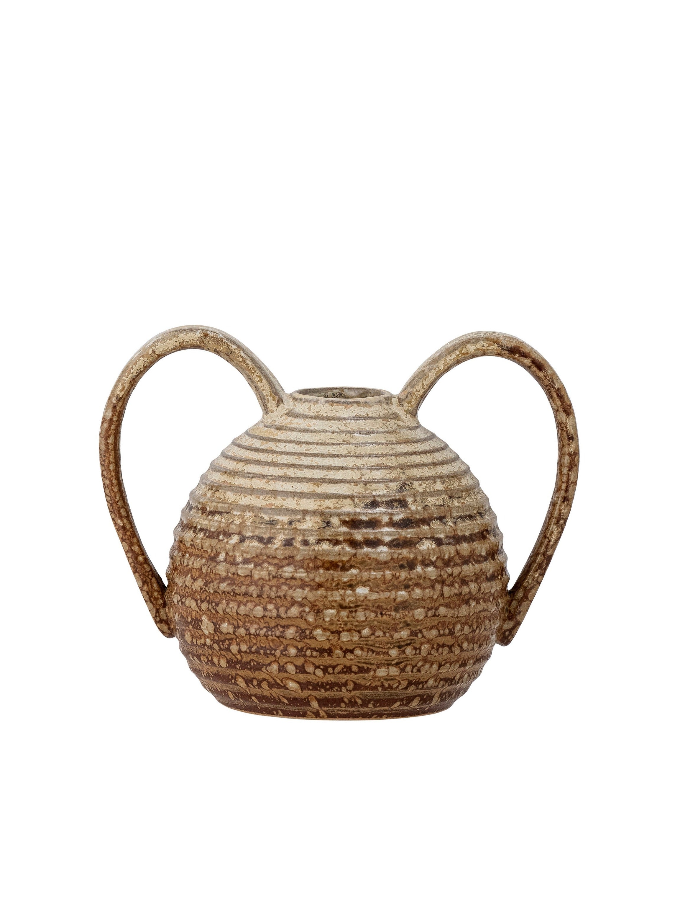 Risa Ribbed Stoneware Vase With Handles