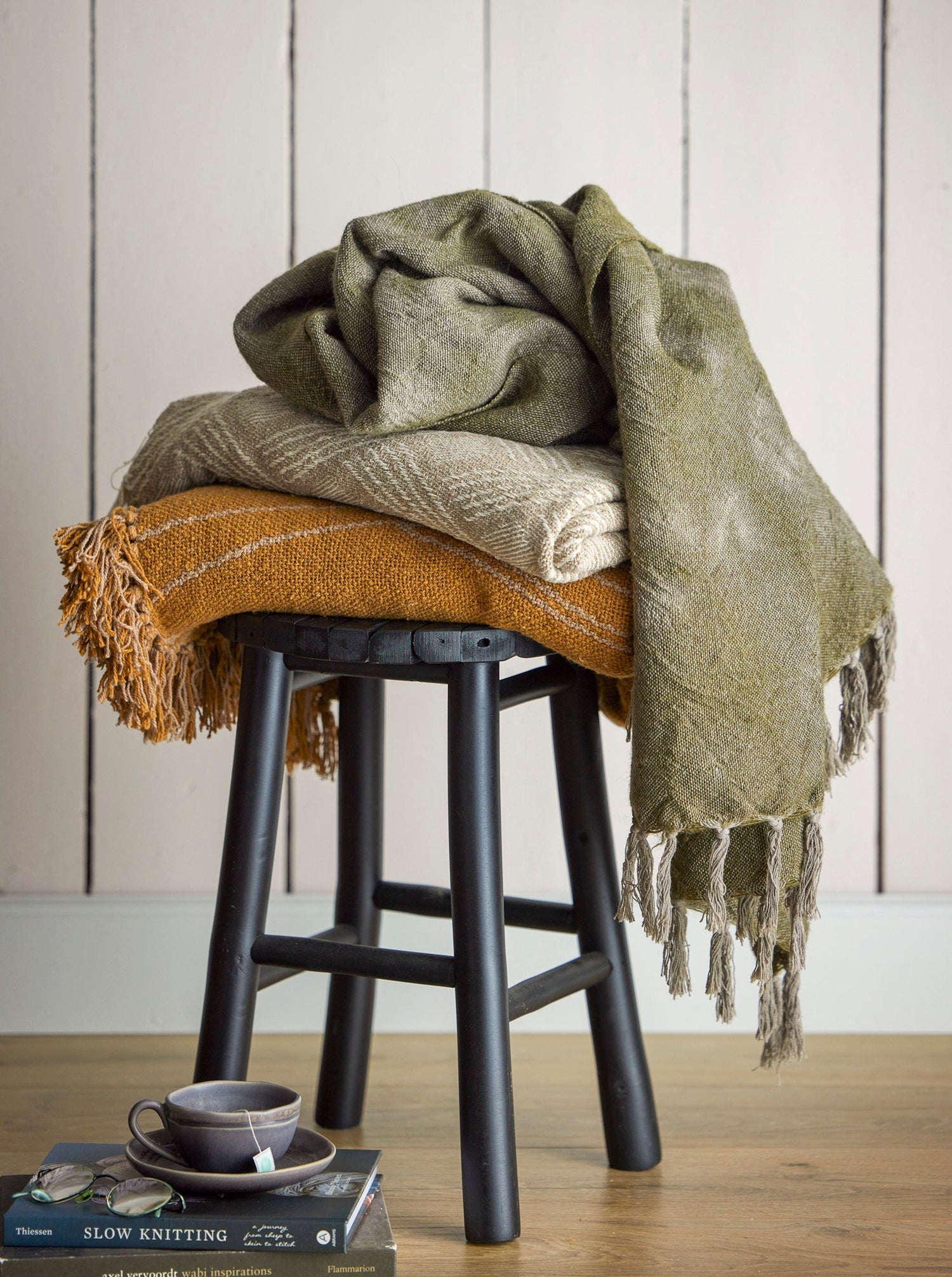 Ginna Ochre Recycled Cotton Throw