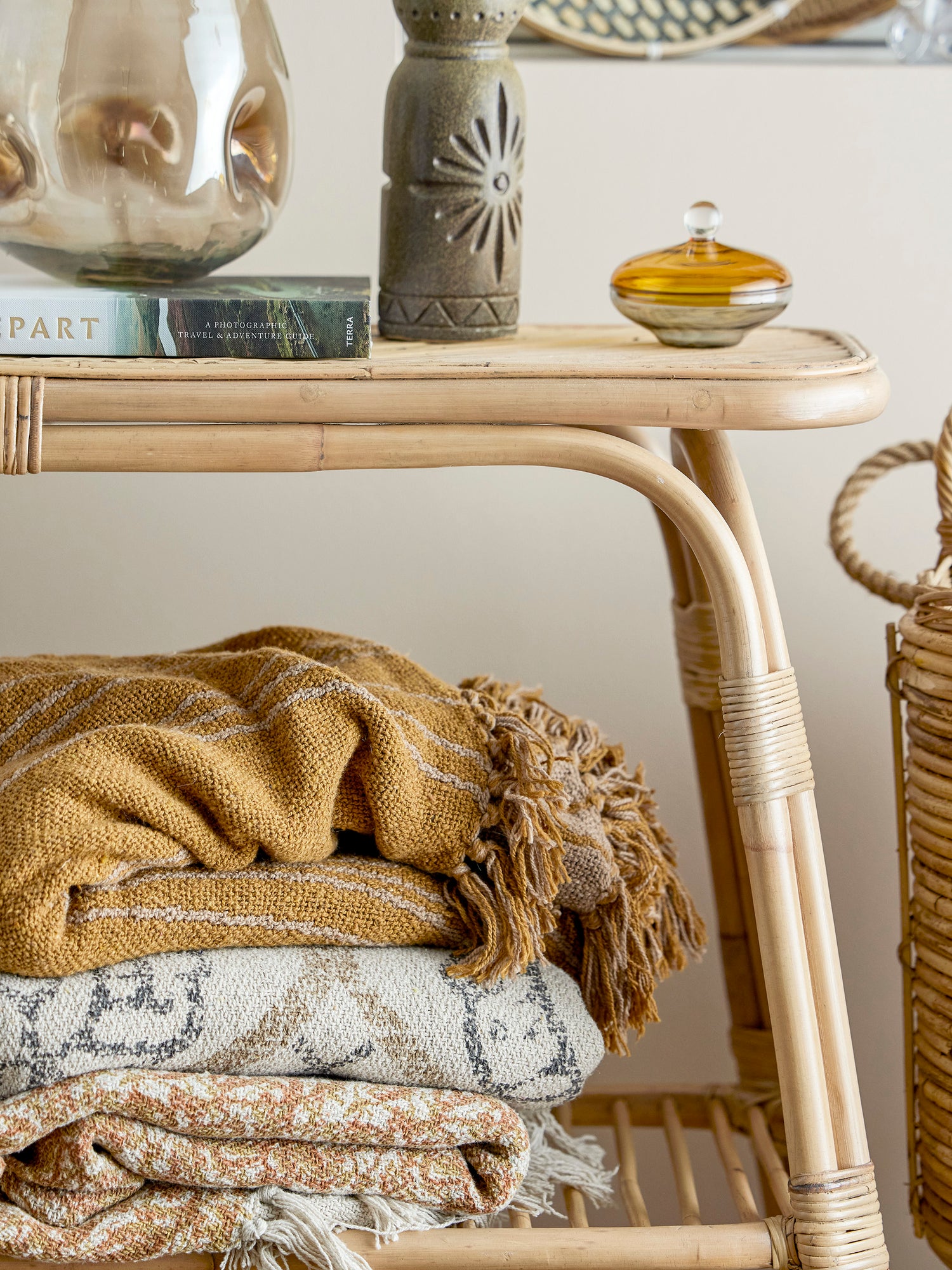 Ginna Ochre Recycled Cotton Throw