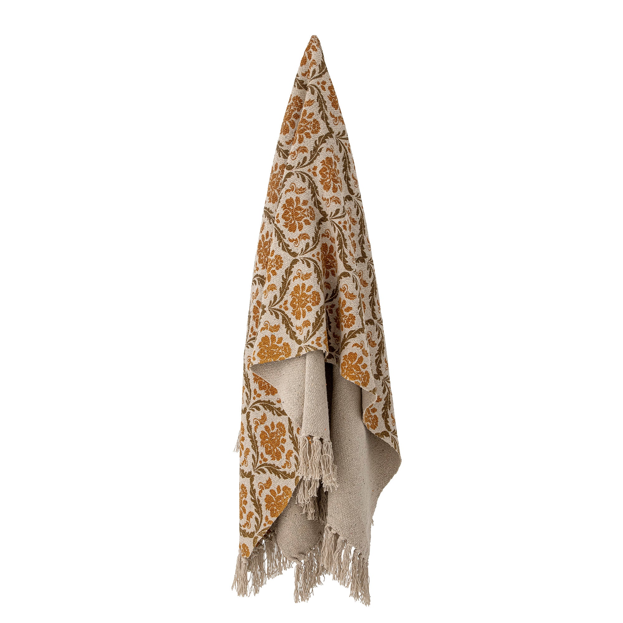 Hanny Mustard Patterned Recycled Cotton Throw