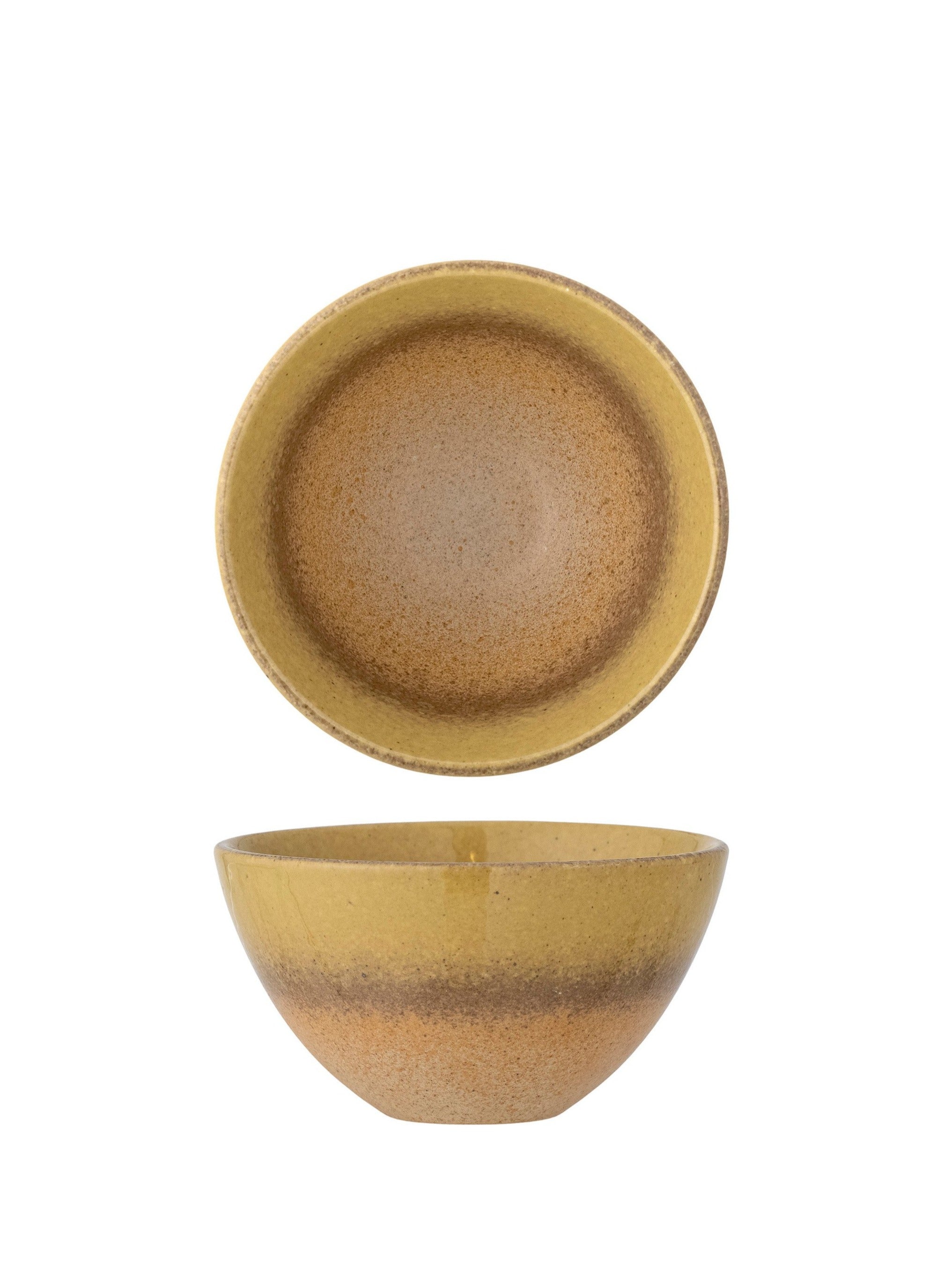 Aura Porcelain Bowl in Natural &amp; Yellow