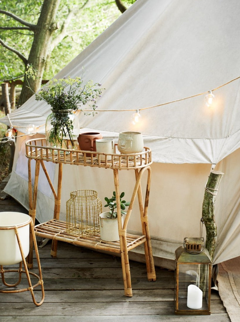 2 Tier Standing Bamboo Shelf