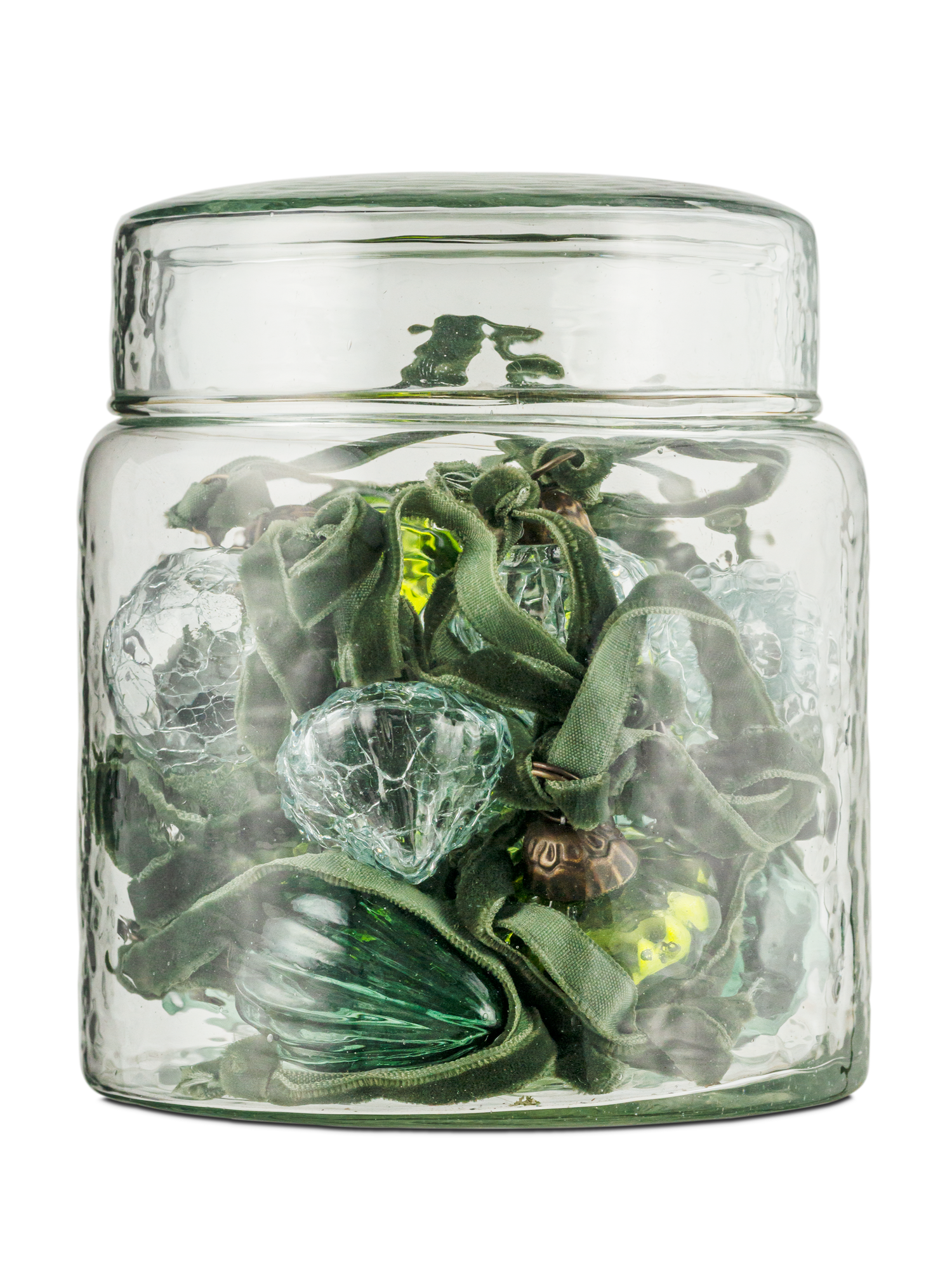 Adisa Bauble Jar - Mixed Green and Clear