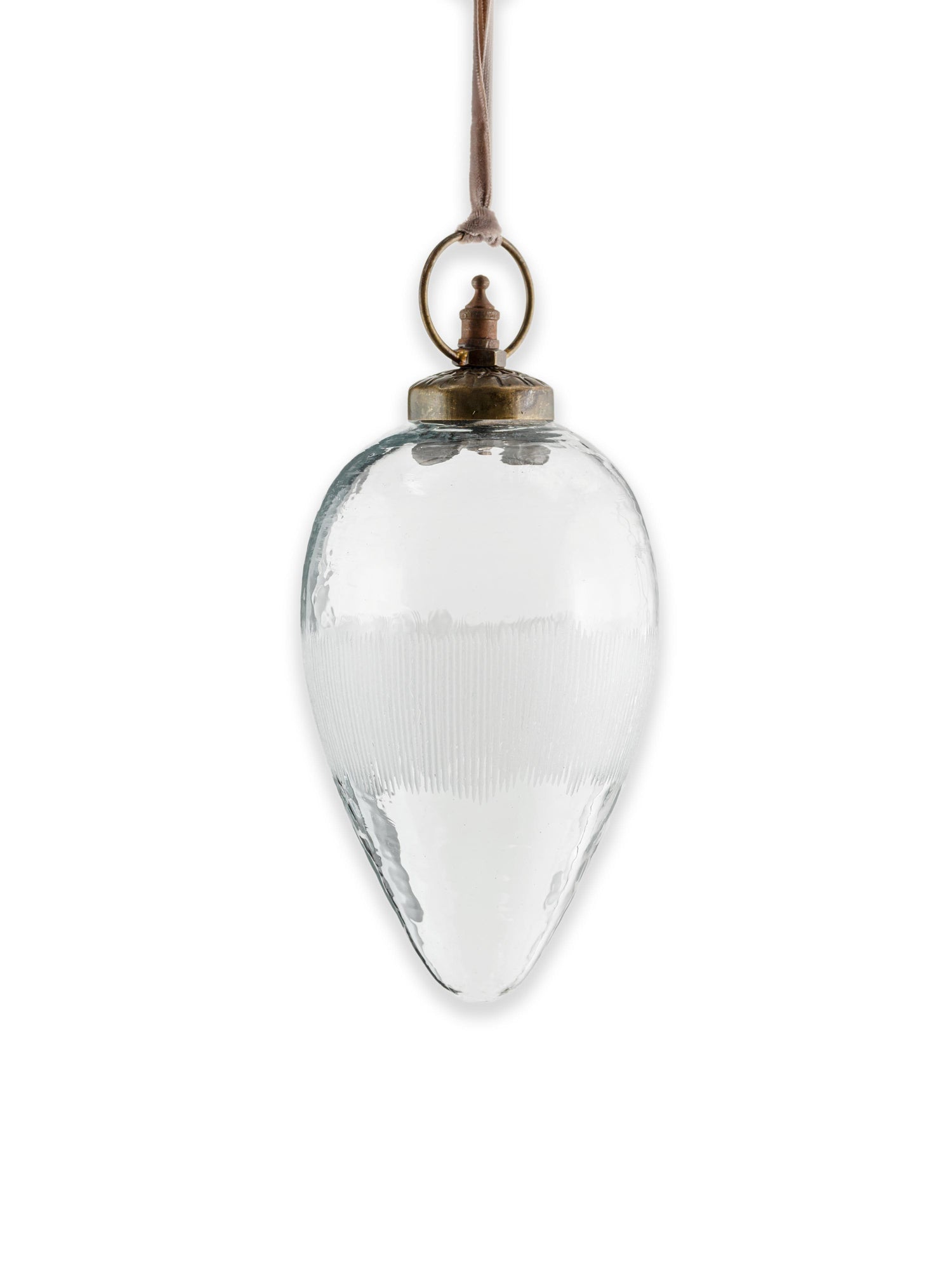 Anara Clear Etched Bauble - Teardrop