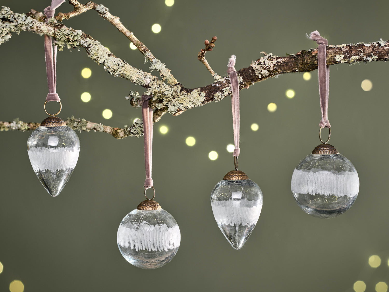 Anara Clear Etched Bauble - Teardrop