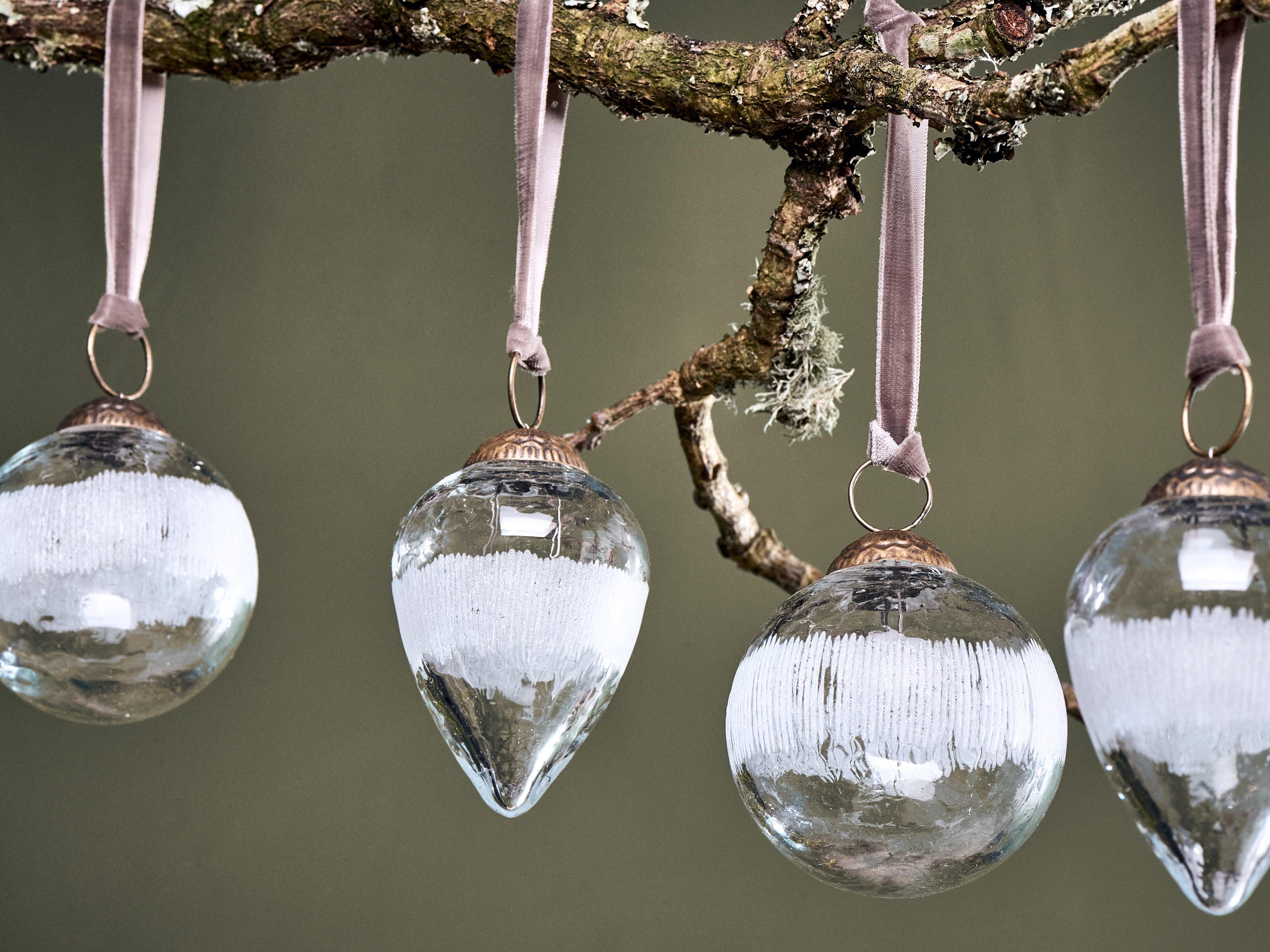 Anara Clear Etched Bauble - Teardrop