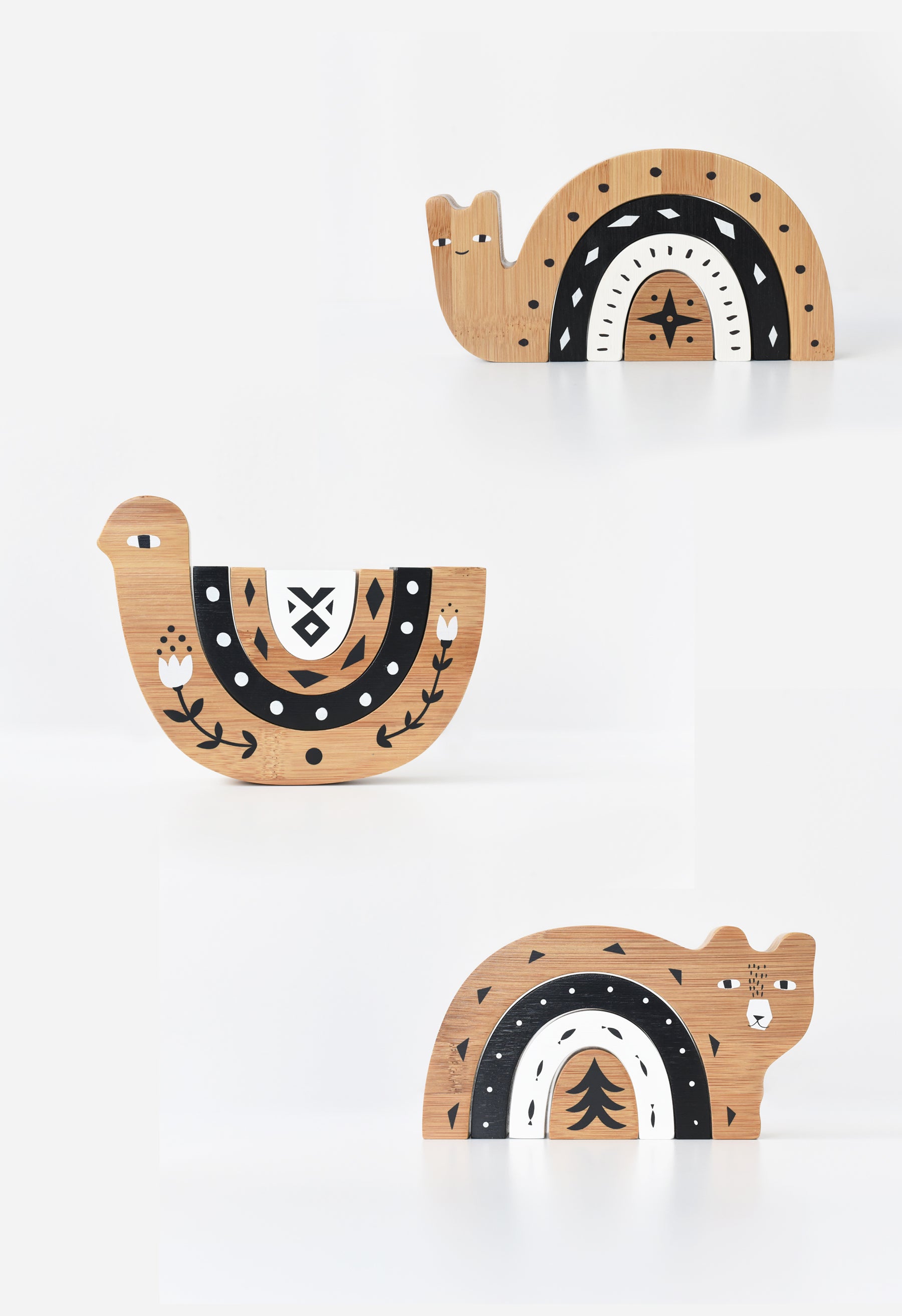 Bamboo Nesting Bear Toy