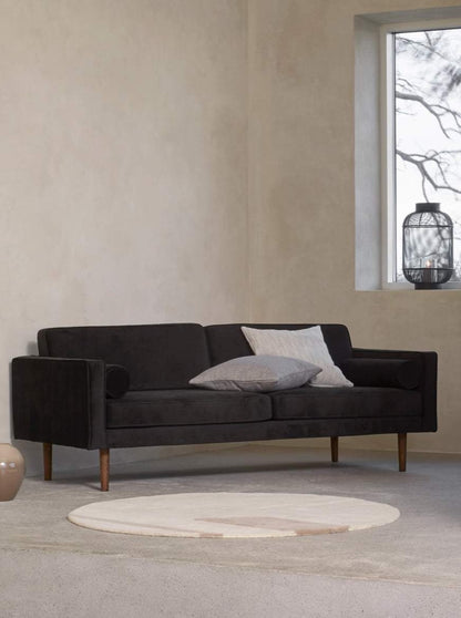 Broste Velvet Wind Sofa in Black