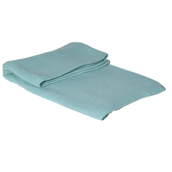 Knitted Throw - Aqua