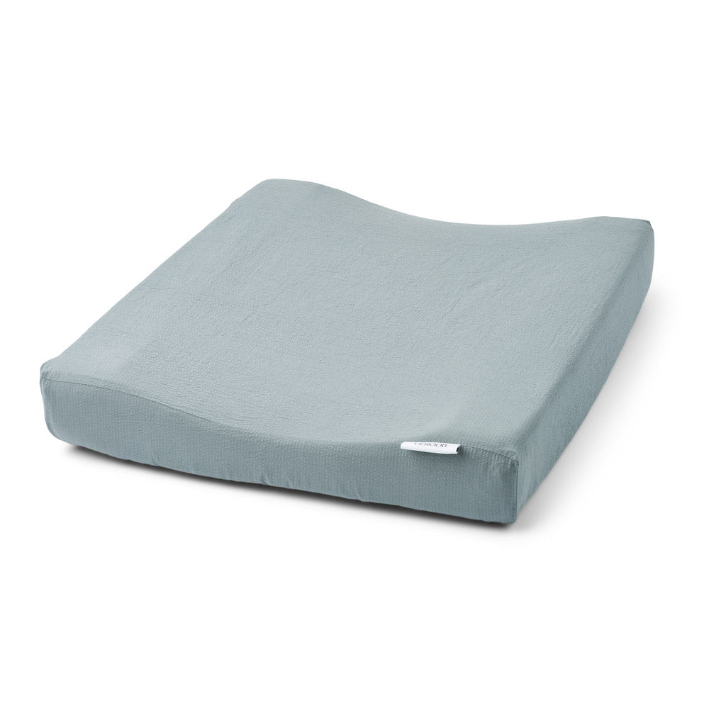 Cliff Muslin Changing Mat Cover - Blue Fog