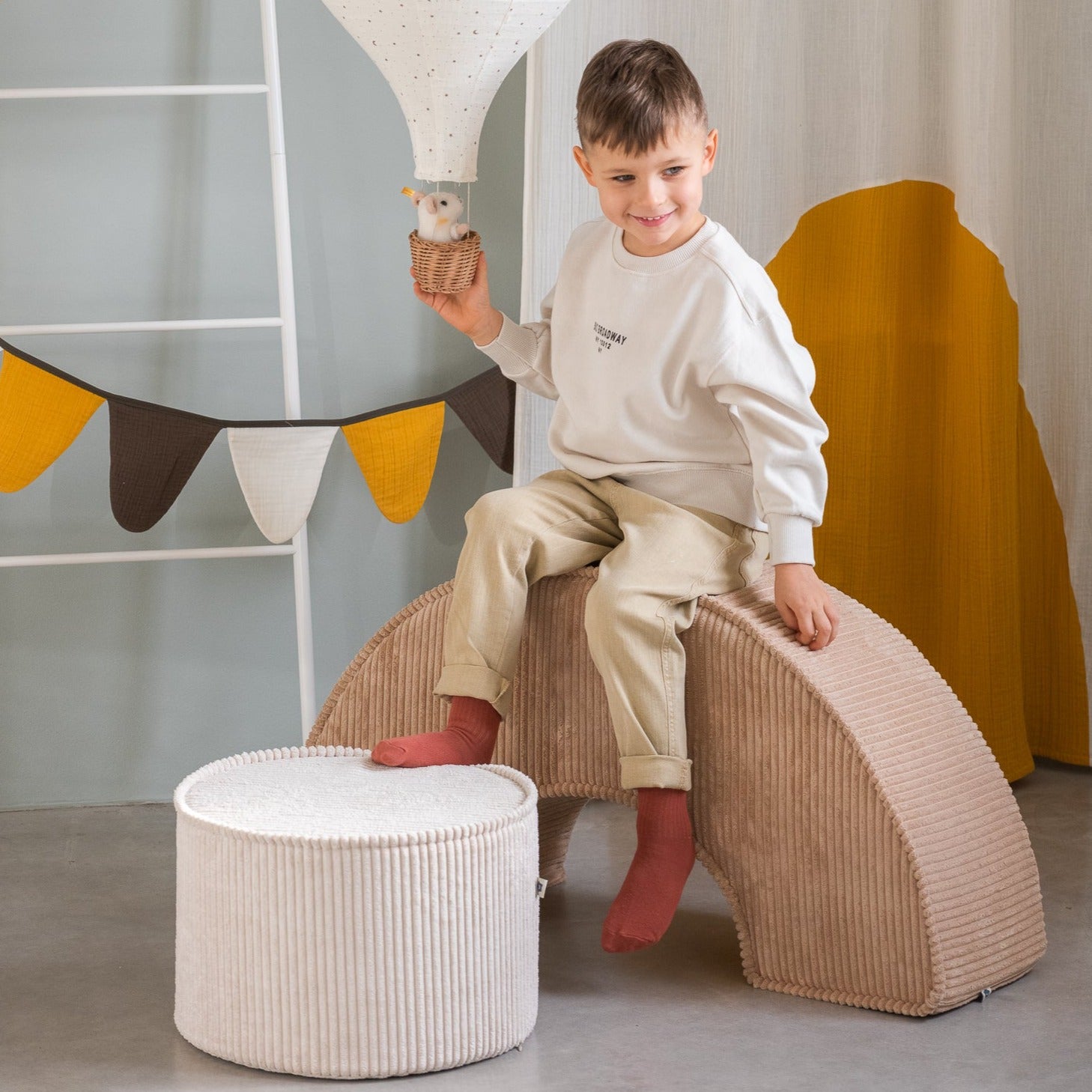 Corduroy Pouffe Playset - 3 Colour Options Available