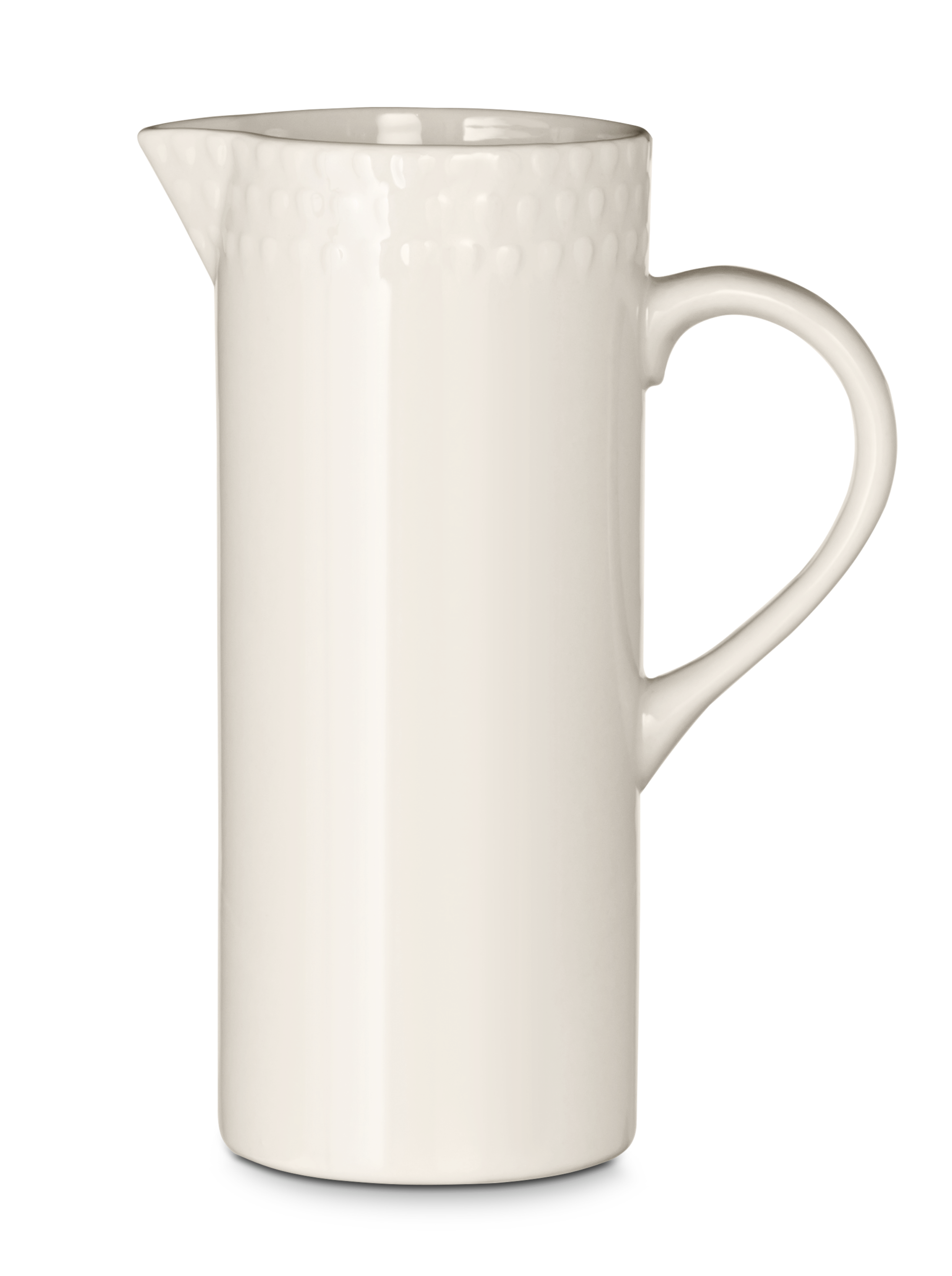 Ela Cream Embossed Ceramic Jug