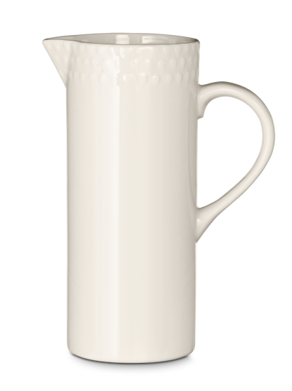 Ela Cream Embossed Ceramic Jug